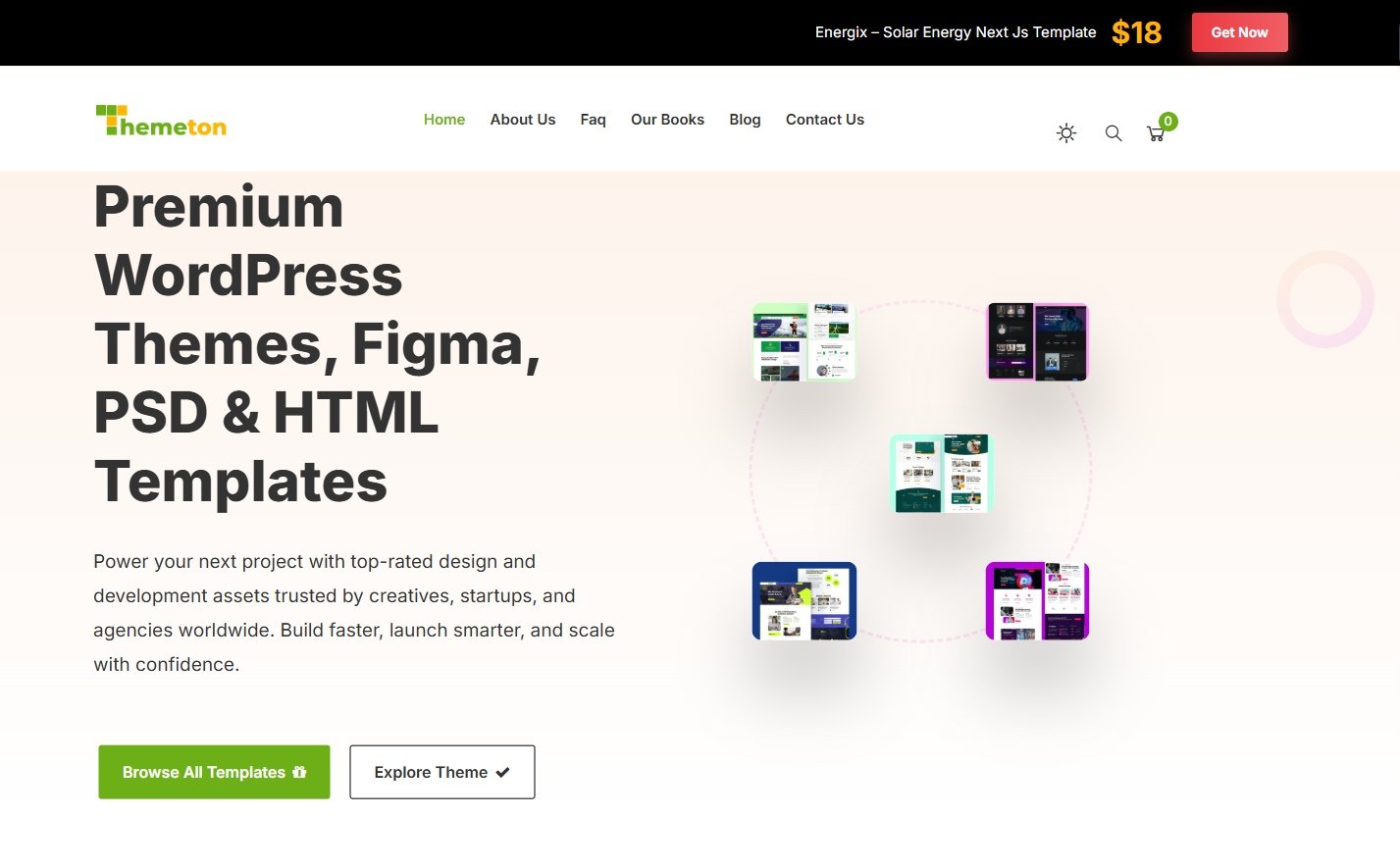 Themeton professional WordPress themes website screenshot